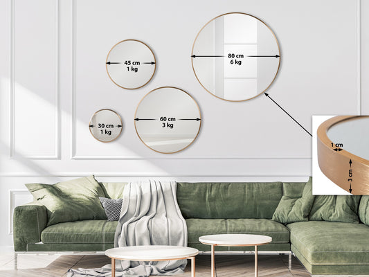 Wandspiegel modern rond - meerdere kleuren en maten