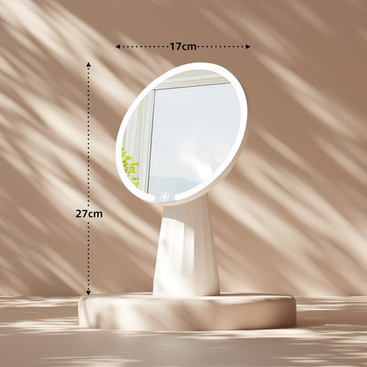 Make-up spiegel met led licht rond - wit