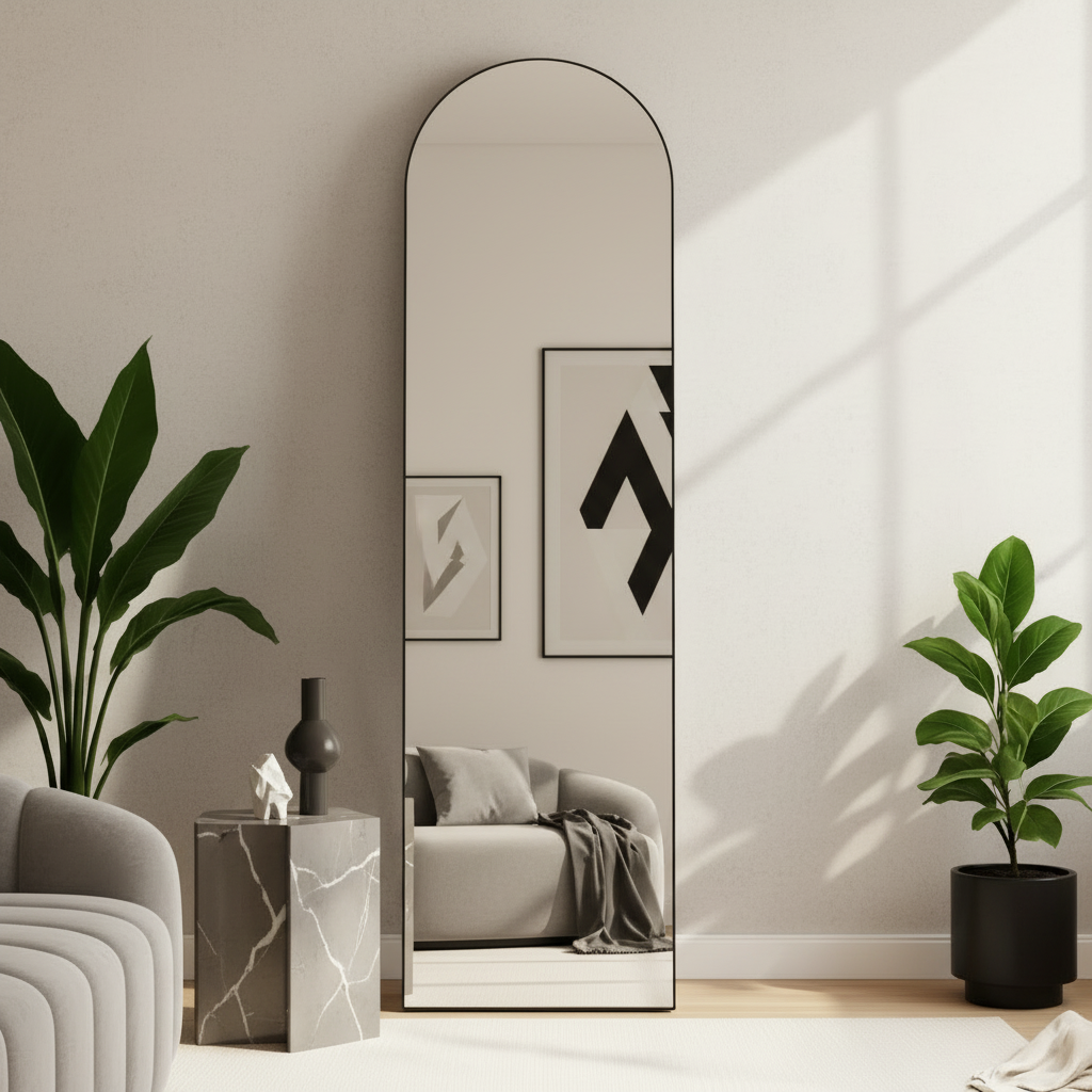 Spiegel staand ovaal - goud of zwart