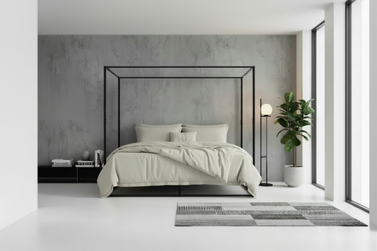 Hemelbed modern metaal zwart - meerdere maten