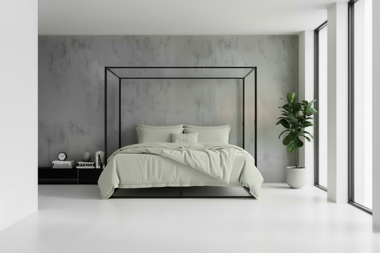 Hemelbed modern metaal zwart - meerdere maten