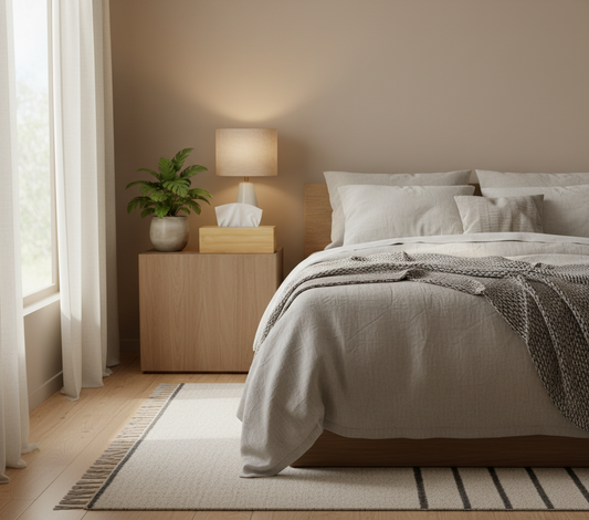 Tissue doos van bamboe - bruin