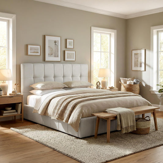 Bedframe gestoffeerd met mechanisme voor opbergruimte - meerdere maten en kleuren