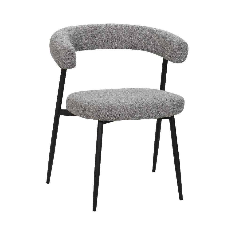 Design Japandi stoel chenille stof en metalen onderstel - meerdere kleuren