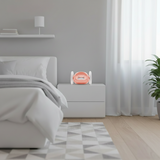 Rijdend digitaal alarm wekker op wielen - roze