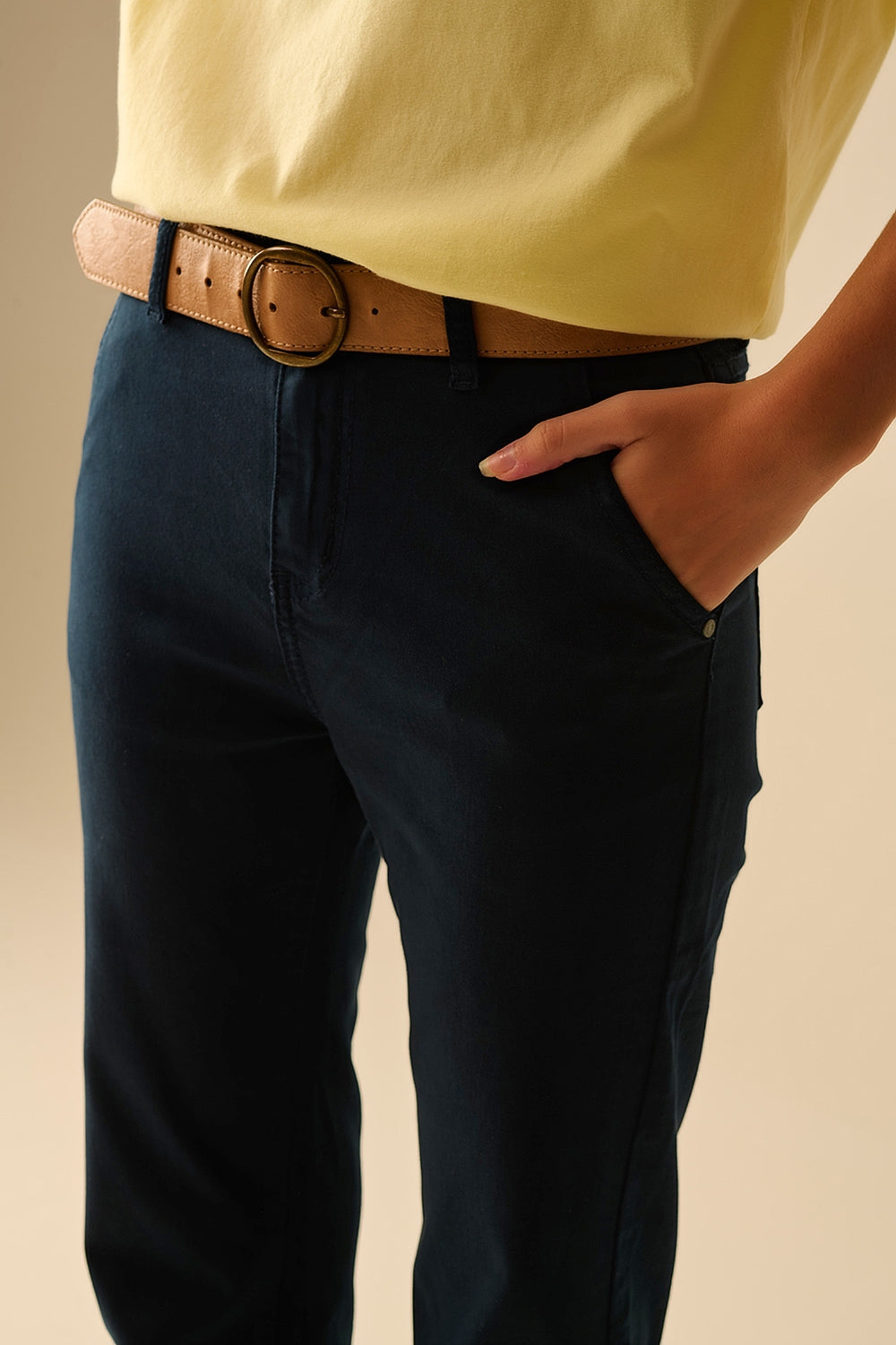 Flared jeans katoen - navy (donkerblauw)