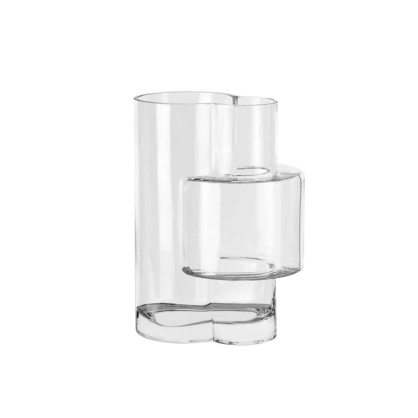 Constructivist design vaas 32 cm - transparant glas
