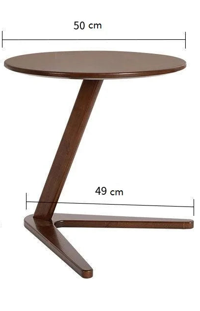 House Faction Solid Wood Edge Sofa Side Table - Walnut Finish-3