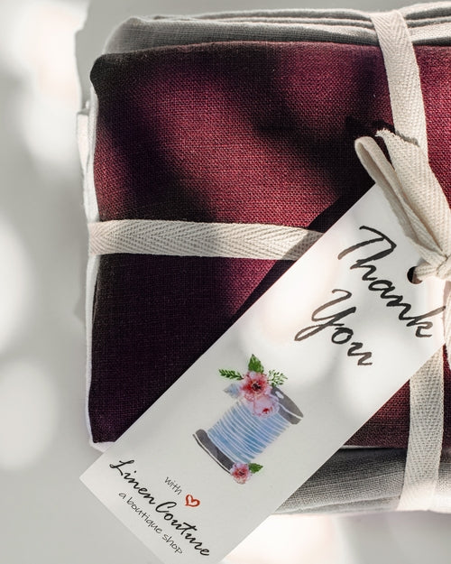 100% linnen dekbedovertrek met strik sluiting - pastel roze