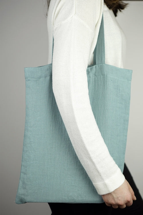 100% linnen eco shopper schoudertas - mosterd geel