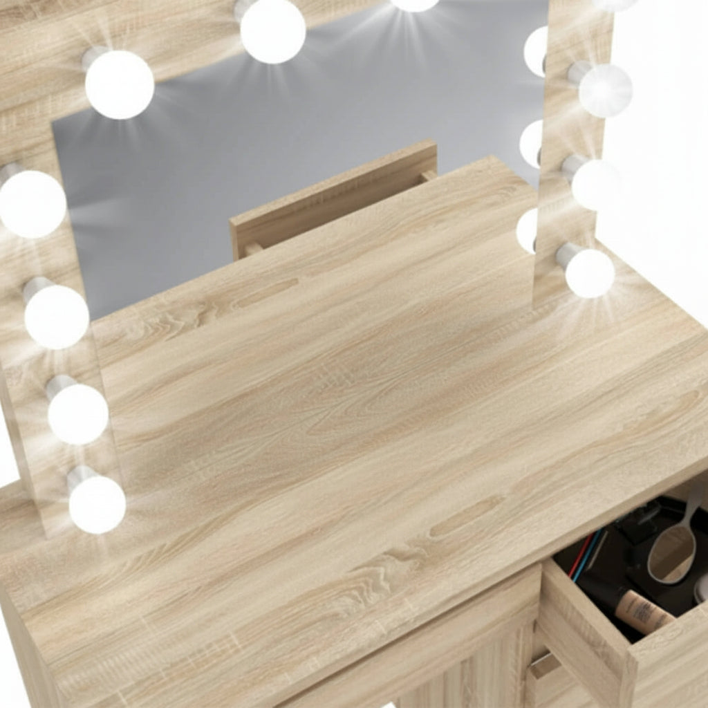 Barcelona fésülködő asztal, natúr-1