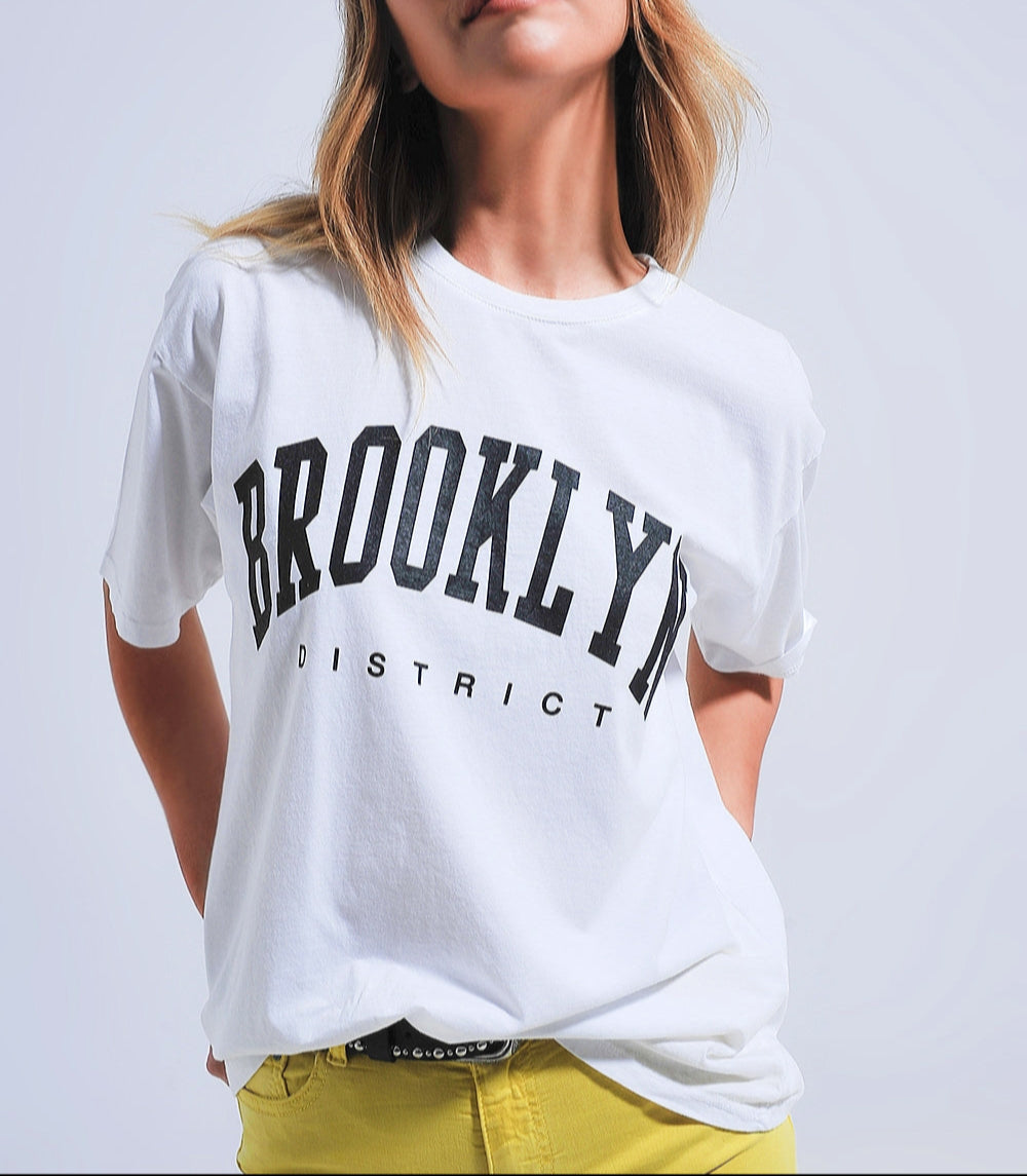 Brooklyn T-Shirt wit - 100% katoen
