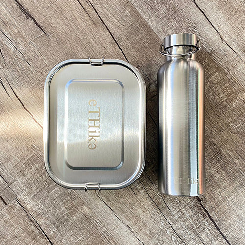 Duurzaam roestvrij staal lunchbox en waterfles set