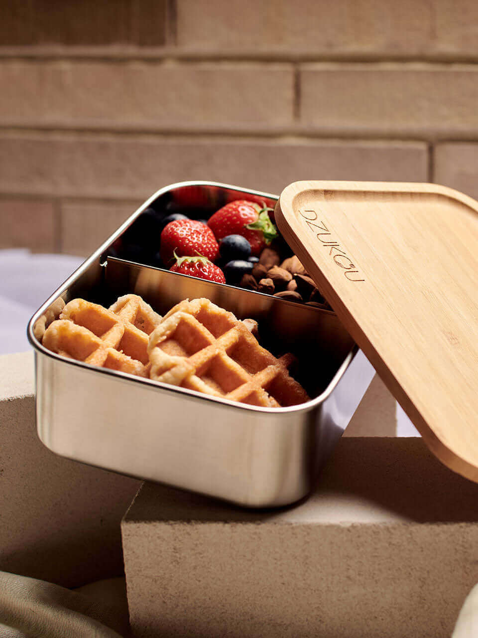 Bamboe en roestvrij staal lunchbox - 1200 ml