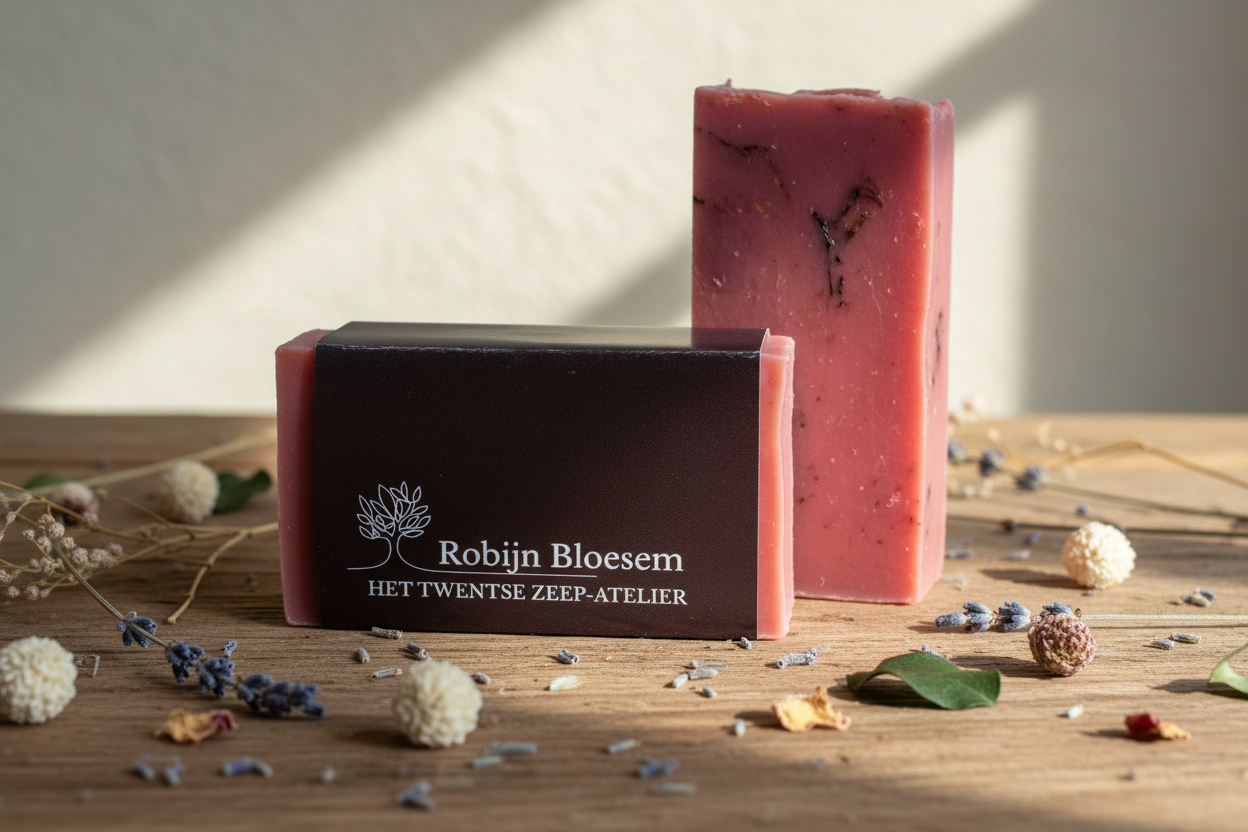 Handgemaakt en natuurlijke Robijnbloesem zeep