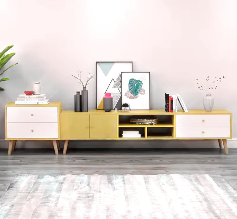 Two-Doors, Two-Drawers Wooden TV Cabinet-3