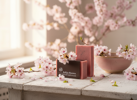 Handgemaakt en natuurlijke Robijnbloesem zeep
