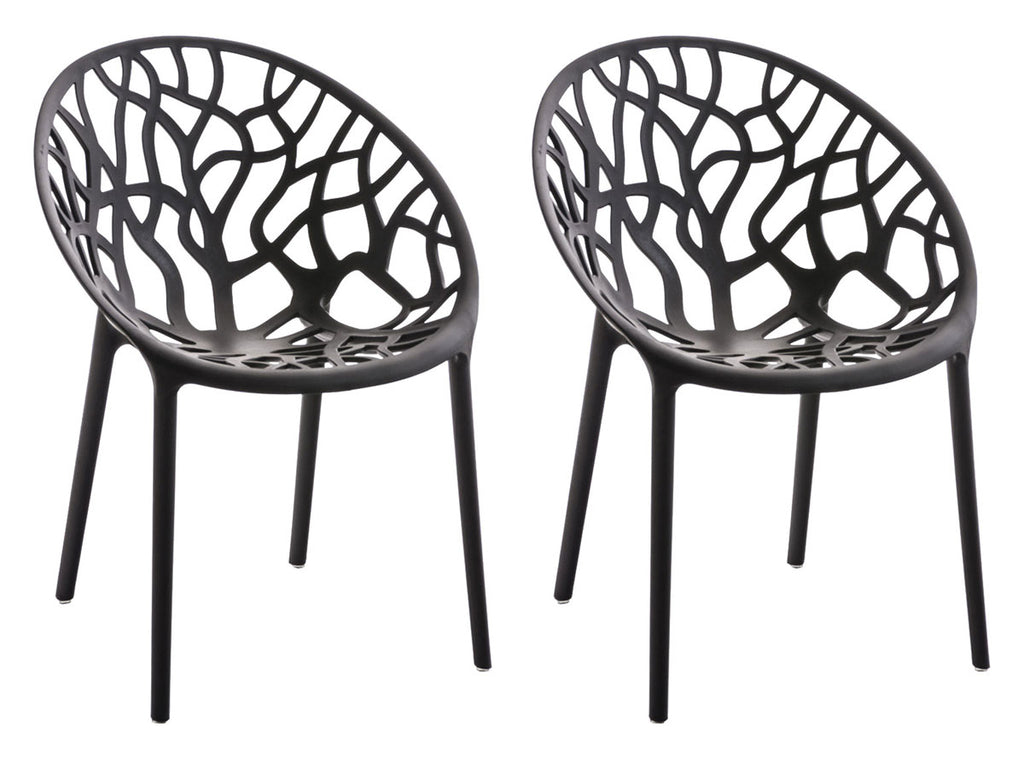 Set of 2 designer garden chairs made from recycled plastic - multiple colours