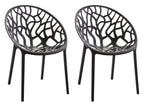 Set of 2 designer garden chairs made from recycled plastic - multiple colours