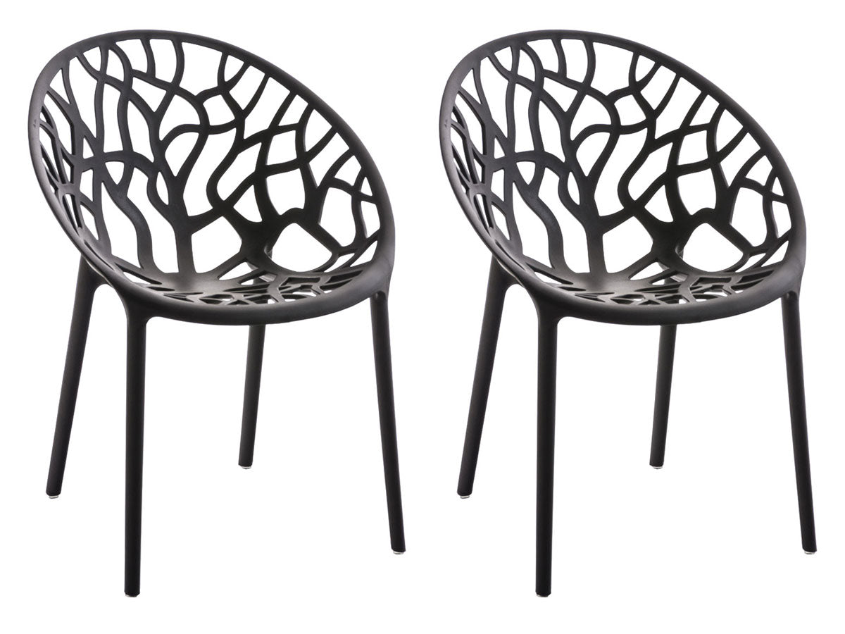 Set of 2 designer garden chairs made from recycled plastic - multiple colours