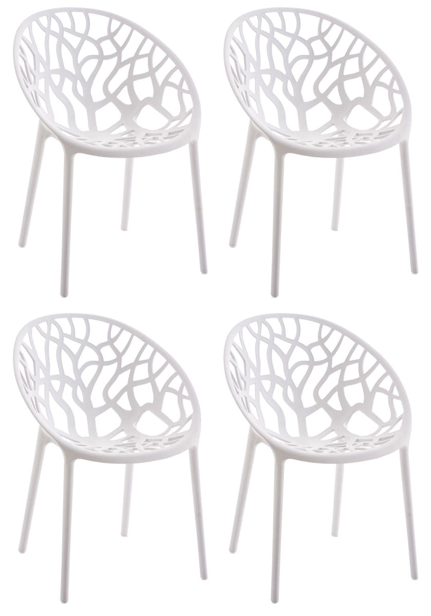 Set van 4 design tuinstoelen van gerecycled kunststof - meerdere kleuren
