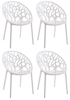 Set van 4 design tuinstoelen van gerecycled kunststof - meerdere kleuren