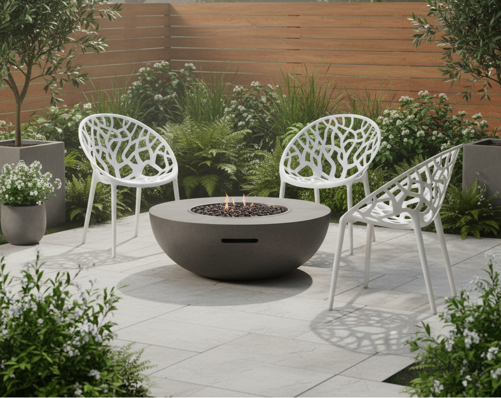 Set van 4 design tuinstoelen van gerecycled kunststof - meerdere kleuren