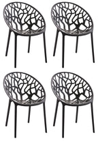 Set van 4 design tuinstoelen van gerecycled kunststof - meerdere kleuren