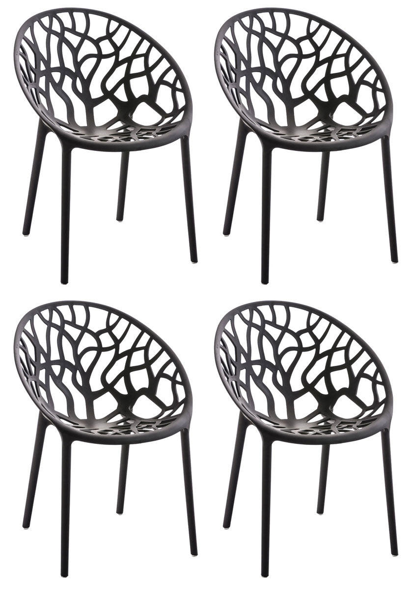 Set van 4 design tuinstoelen van gerecycled kunststof - meerdere kleuren