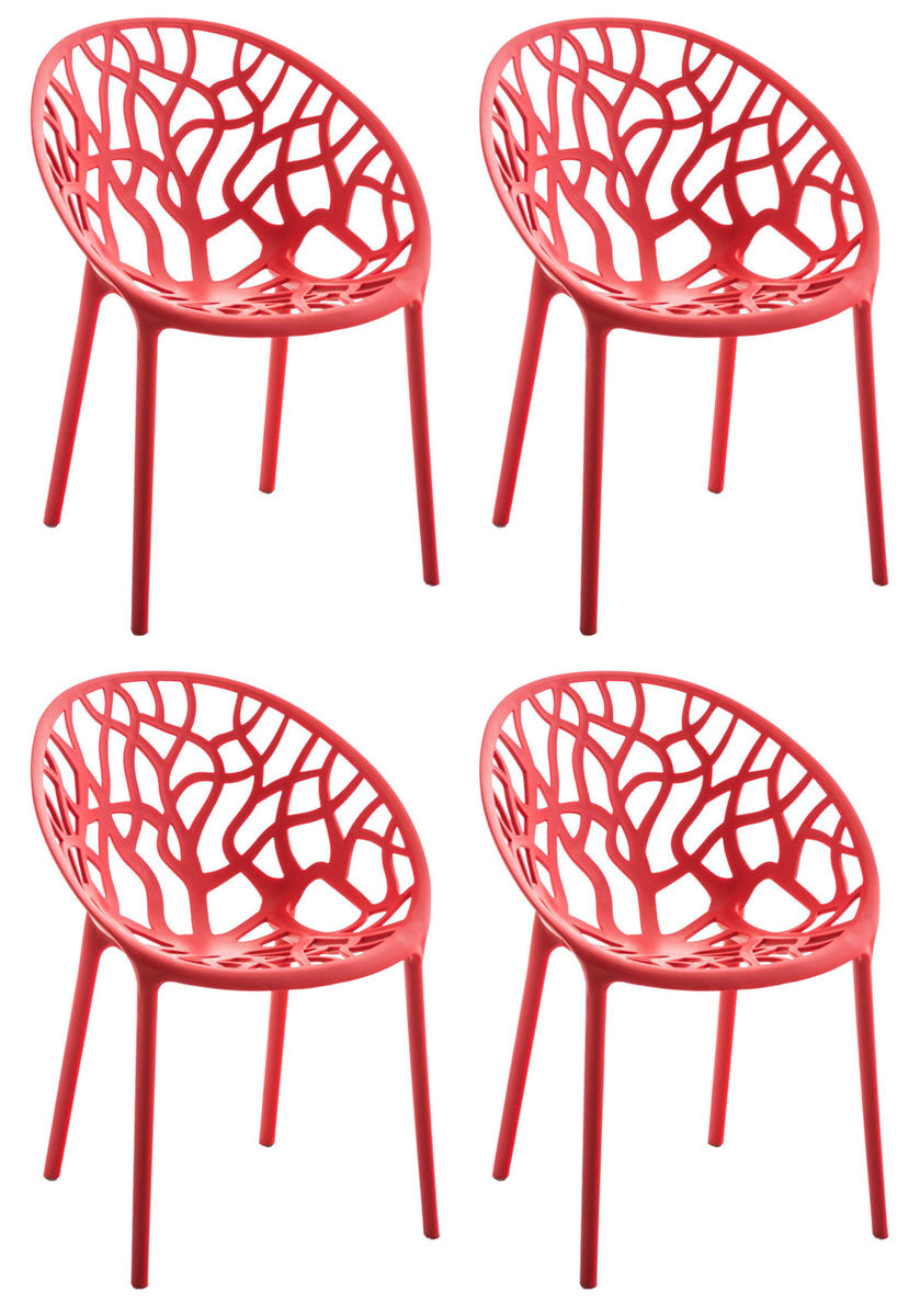 Set van 4 design tuinstoelen van gerecycled kunststof - meerdere kleuren
