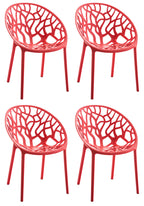 Set van 4 design tuinstoelen van gerecycled kunststof - meerdere kleuren