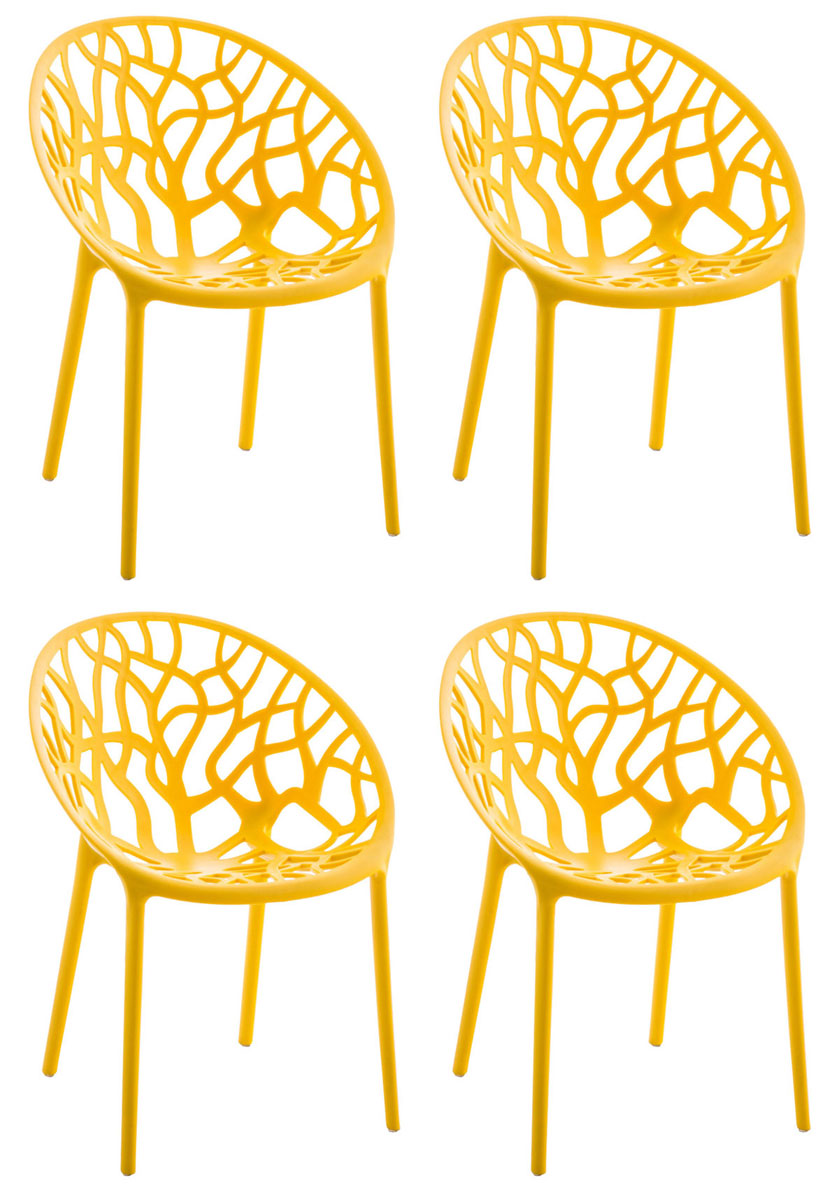 Set van 4 design tuinstoelen van gerecycled kunststof - meerdere kleuren