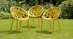 Set van 4 design tuinstoelen van gerecycled kunststof - meerdere kleuren