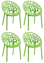 Set van 4 design tuinstoelen van gerecycled kunststof - meerdere kleuren