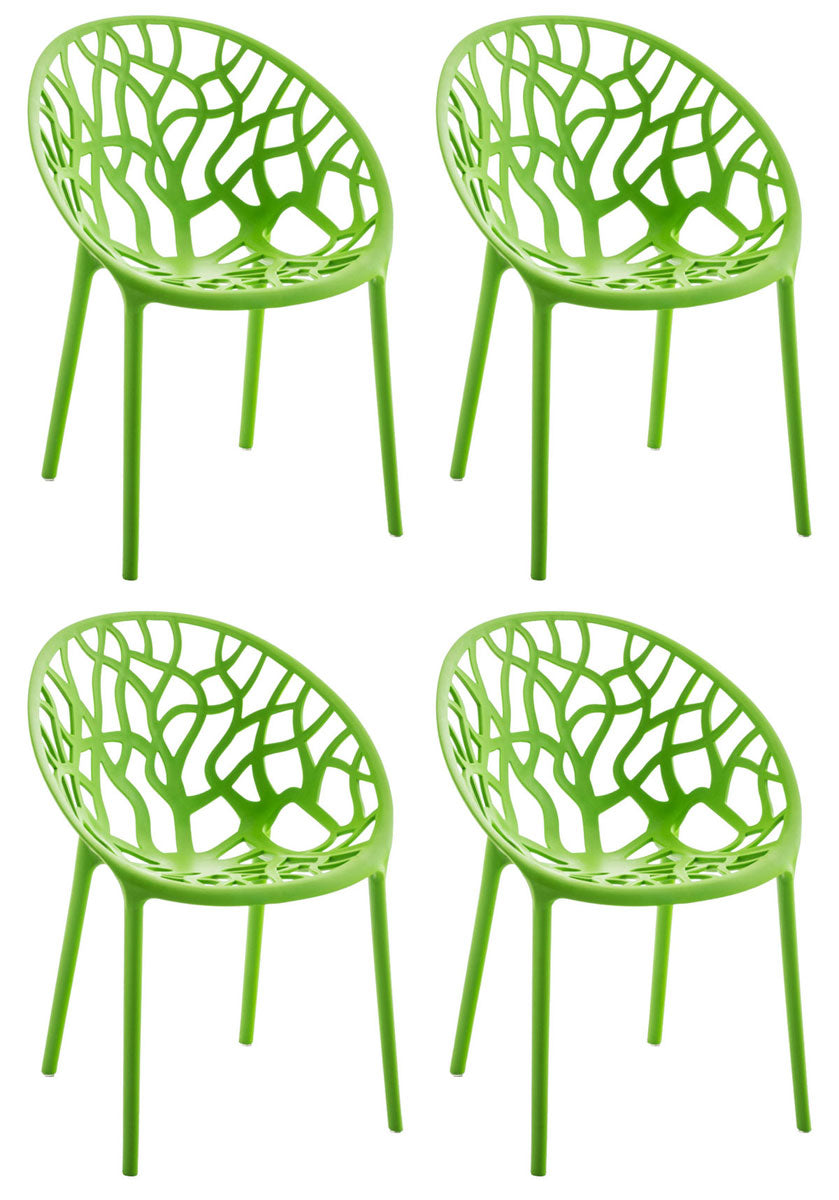 Set van 4 design tuinstoelen van gerecycled kunststof - meerdere kleuren