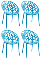Set van 4 design tuinstoelen van gerecycled kunststof - meerdere kleuren