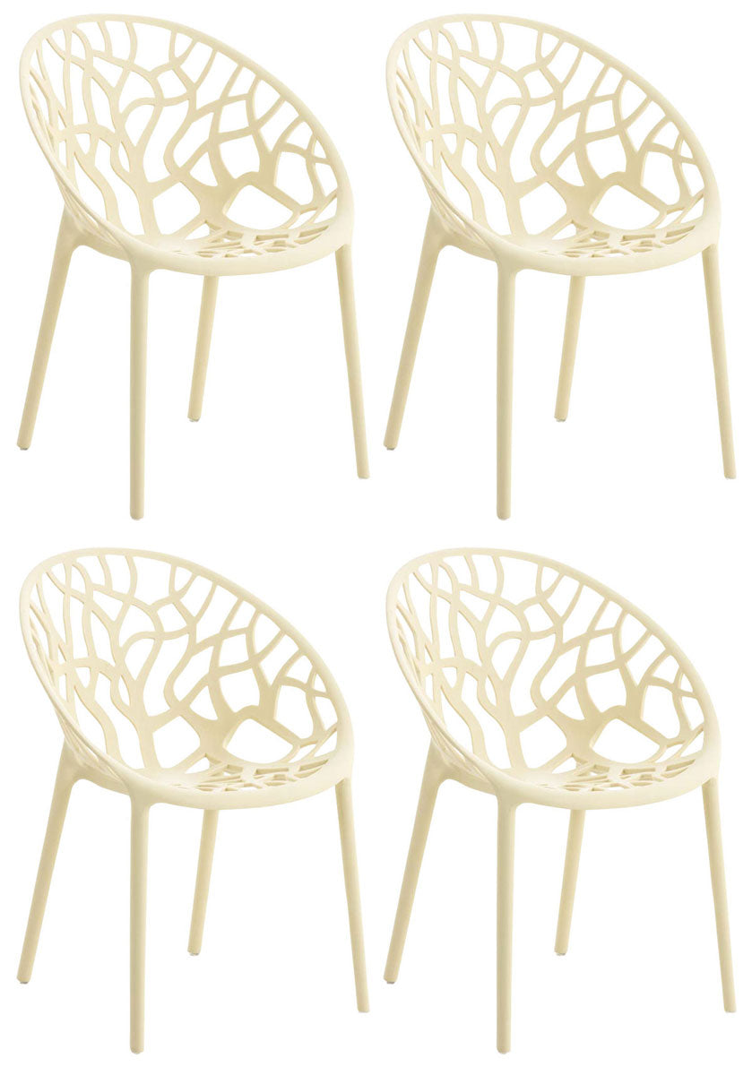 Set van 4 design tuinstoelen van gerecycled kunststof - meerdere kleuren