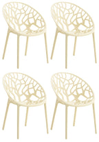 Set van 4 design tuinstoelen van gerecycled kunststof - meerdere kleuren