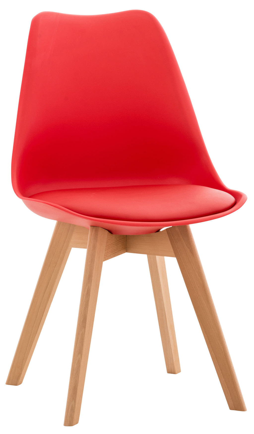 4 kuipstoelen set van kunststof en beuken hout - meerdere kleuren