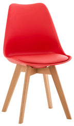 4 kuipstoelen set van kunststof en beuken hout - meerdere kleuren