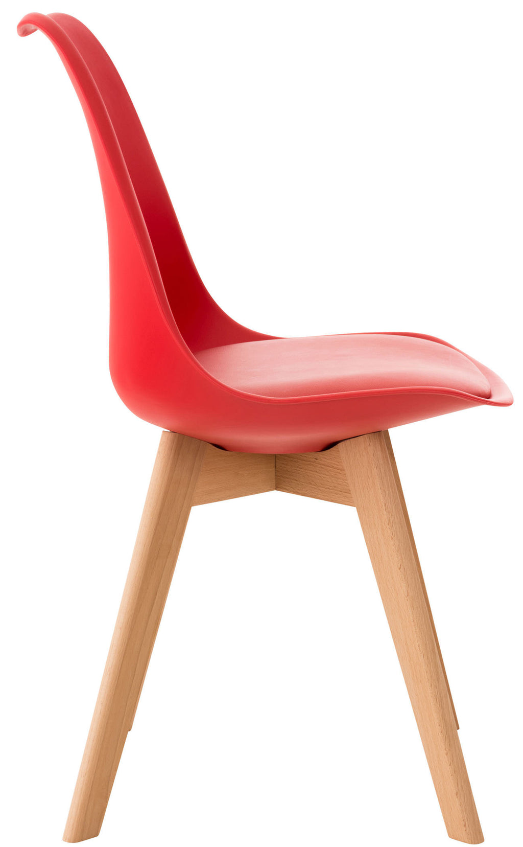 4 kuipstoelen set van kunststof en beuken hout - meerdere kleuren