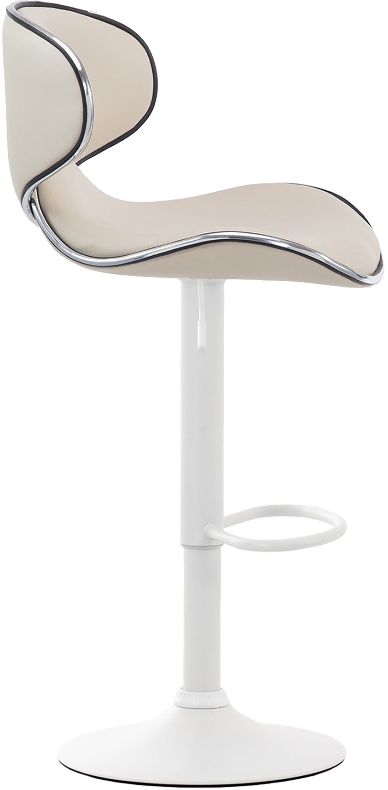 Design barkruk in hoogte verstelbaar van wit metaal met voetensteun - meerdere kleuren