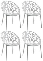 Set van 4 design tuinstoelen van gerecycled kunststof - meerdere kleuren
