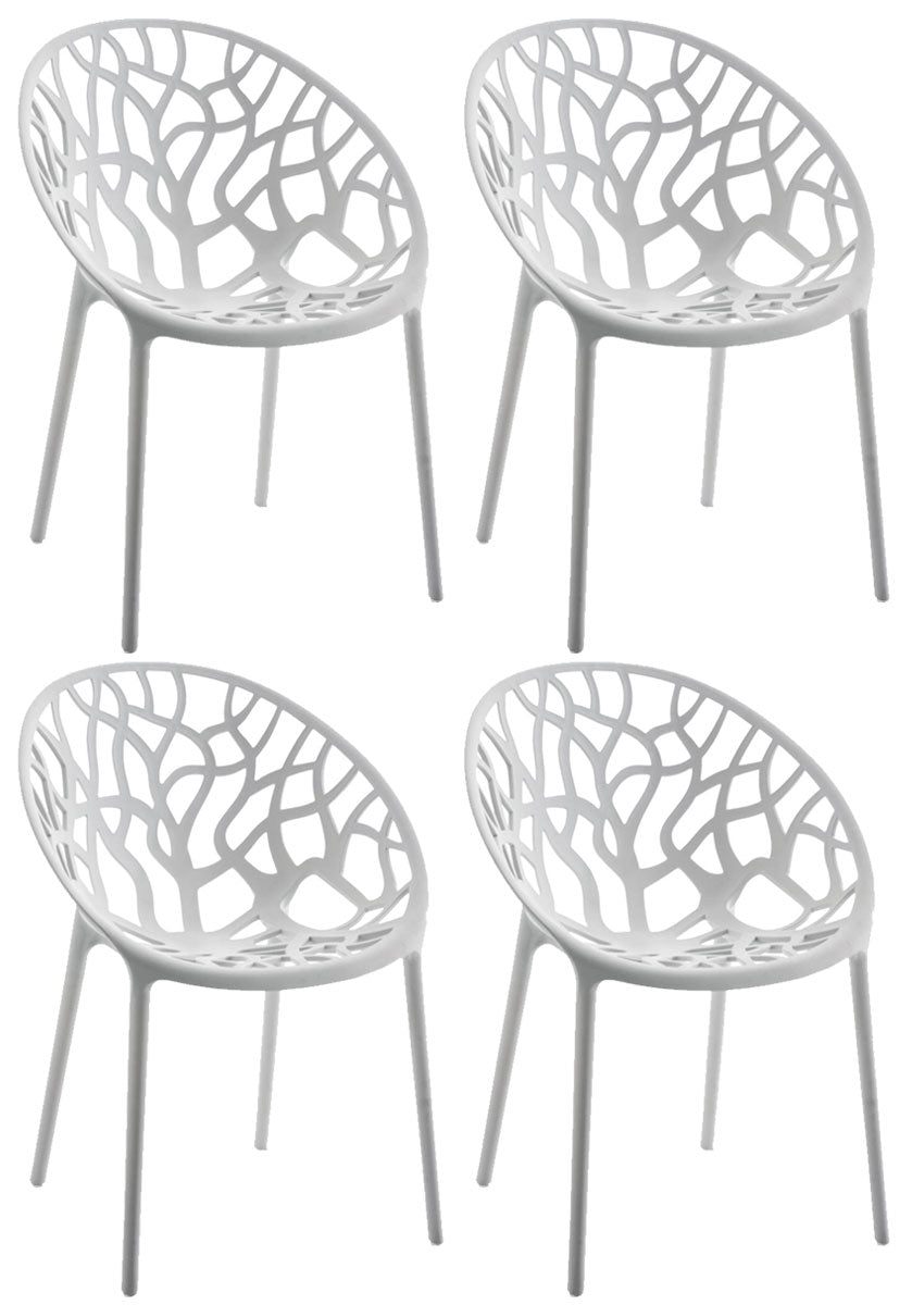 Set van 4 design tuinstoelen van gerecycled kunststof - meerdere kleuren
