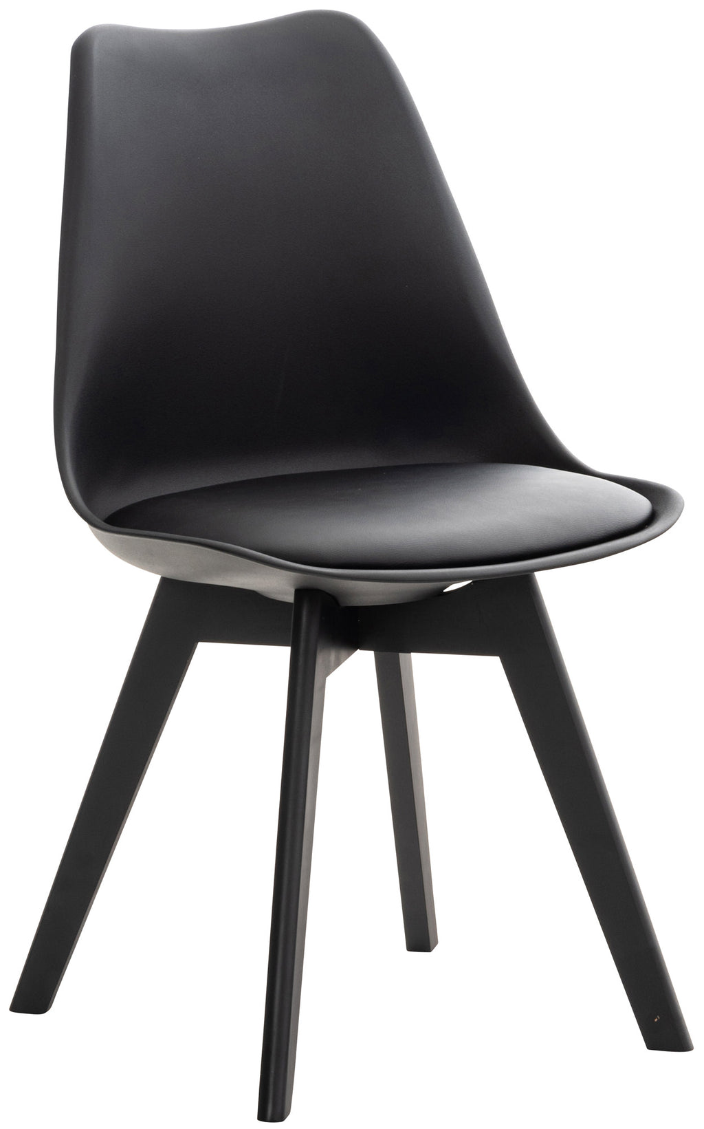4 kuipstoelen set van kunststof en beuken hout - meerdere kleuren