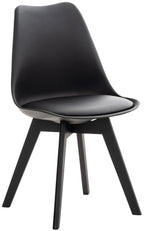 4 kuipstoelen set van kunststof en beuken hout - meerdere kleuren