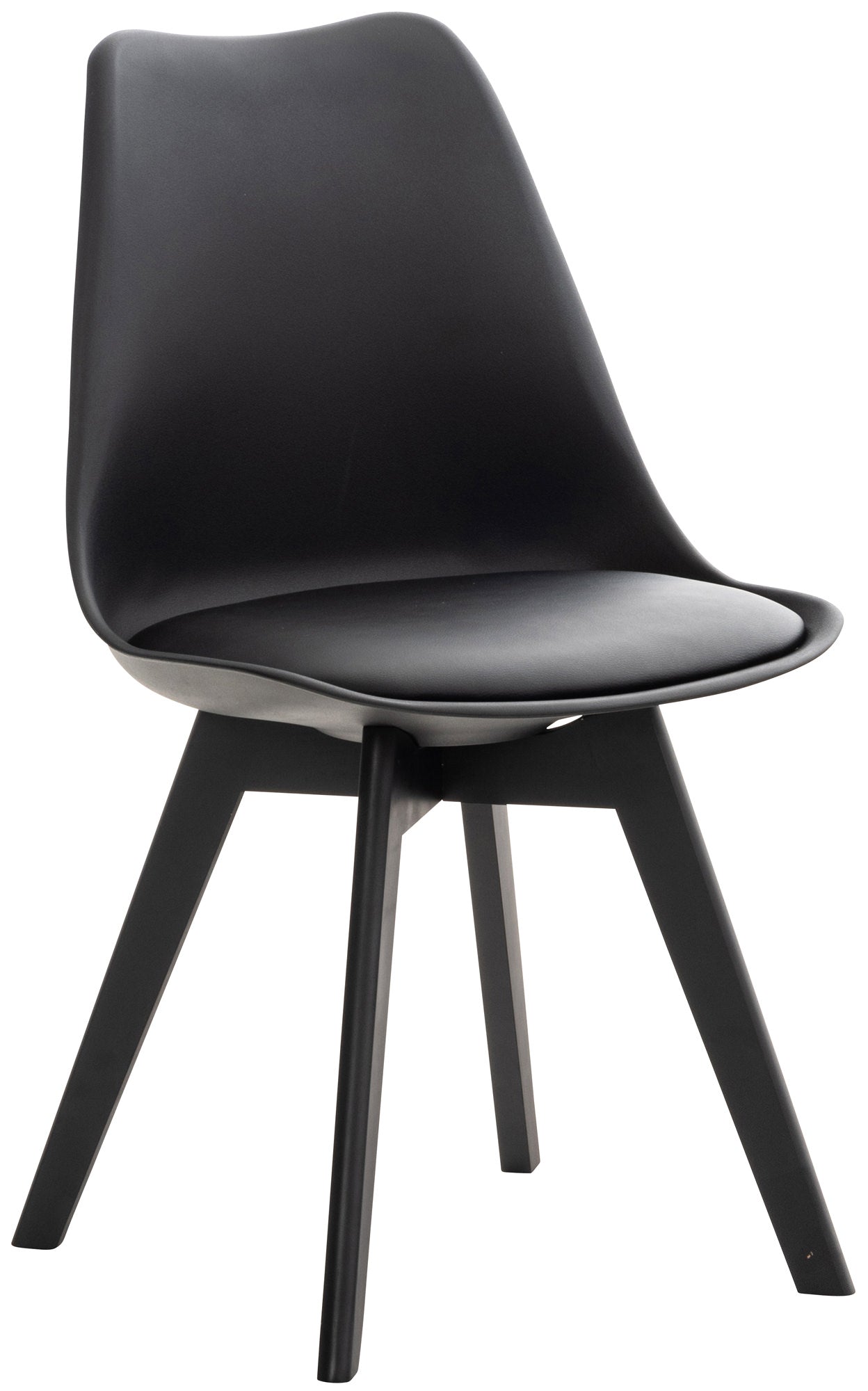4 kuipstoelen set van kunststof en beuken hout - meerdere kleuren