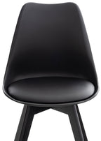 4 kuipstoelen set van kunststof en beuken hout - meerdere kleuren