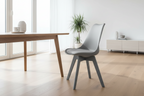 4 kuipstoelen set van kunststof en beuken hout - meerdere kleuren