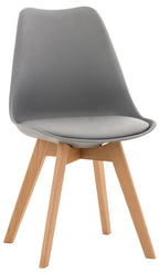 4 kuipstoelen set van kunststof en beuken hout - meerdere kleuren